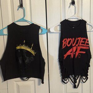 (2) The Drive Clothing Crop Tank Top Set - Size Small